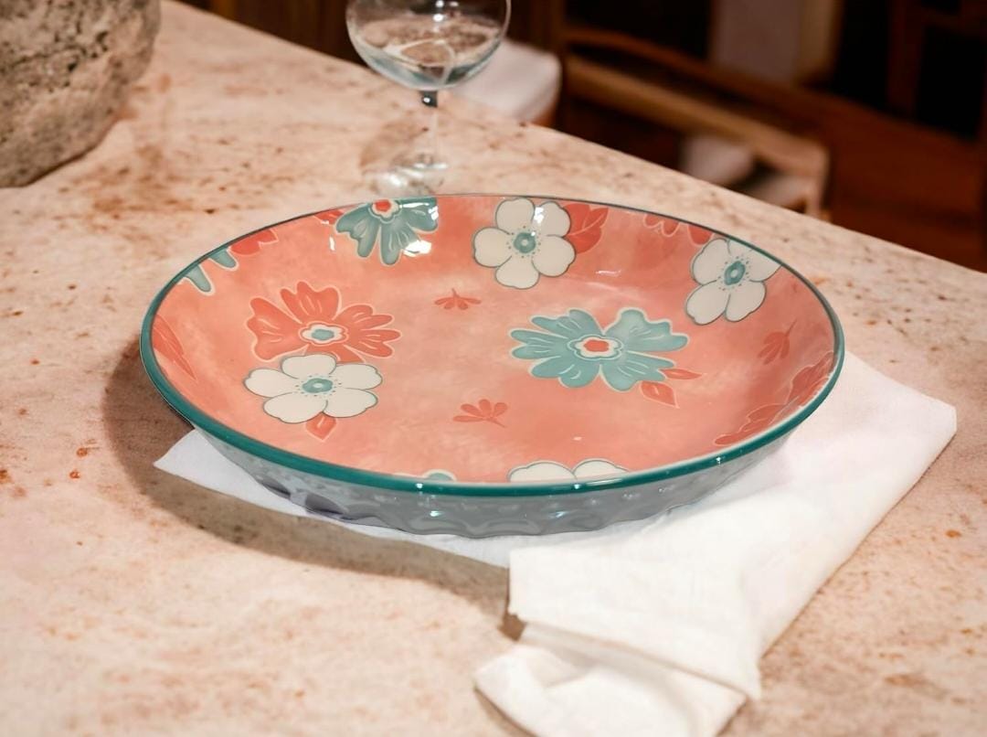 floral ceramic plate